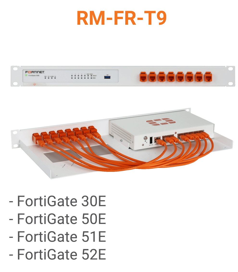 Rack Mount IT Kit für Fortinet FortiGate 30E / 50E / 51E / 52E (End of Sale/Life)