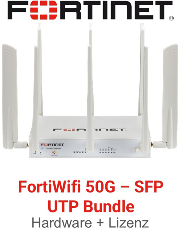 Fortinet FortiWiFi 50G SFP Firewall Hardware + Unified Threat Protection (UTP) Vorderseite